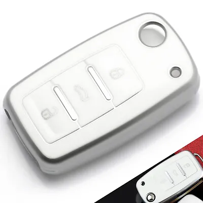 TPU Full Protect White 3 Button Key Fob Case Cover Holder Shell For Volkswagen • $17.97