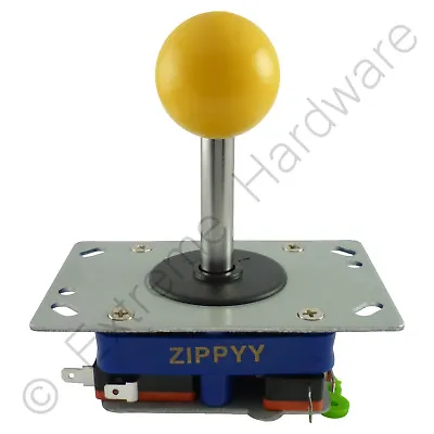 £9.49 • Buy Zippyy Long Shaft Ball Top Arcade Joystick 2/4/8 Way (Yellow) Zippy - MAME JAMMA