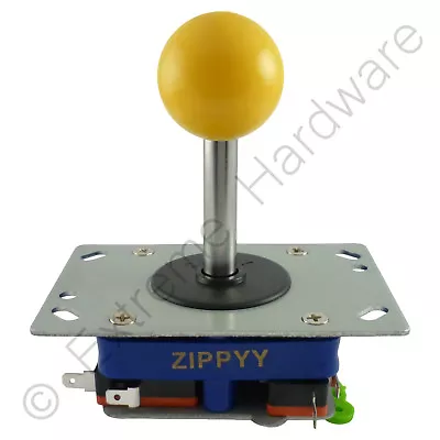 Zippyy Long Shaft Ball Top Arcade Joystick 2/4/8 Way (Yellow) Zippy - MAME JAMMA • £9.49