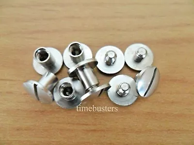 £23.81 • Buy Chicago Screws Posts Nickel / Brass Slotted Both Ends For Leather & Book Binding