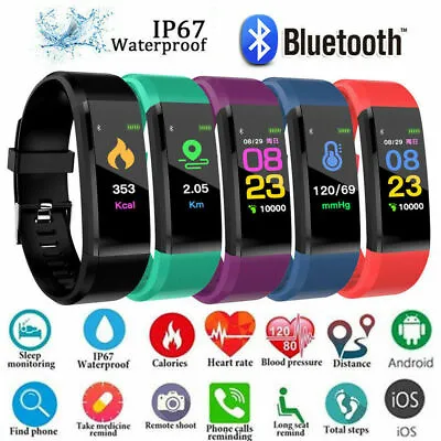 Fitness Smart Watch Activity Tracker WomenMen Kids Fitbit Android IOS Heart Rate • $14.55