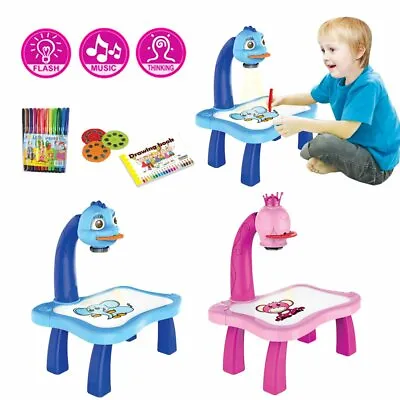 Children Magnetic Plastic Drawing Board Projector Painting Educational Tool PA • £19.61