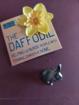 Easter Bunny Marie Curie Daffodil Pin Badge Vintage Set • £4