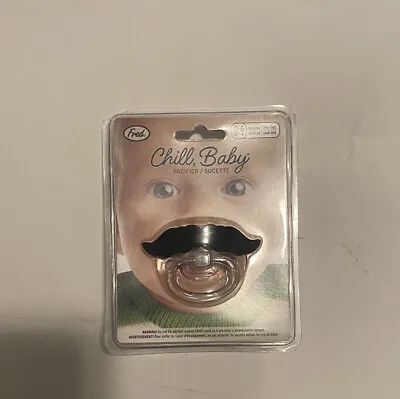 Mustache Pacifier By Fred  Chill Baby  0-6+ Months Silicone. BPA-Free | NEW! • $11.99