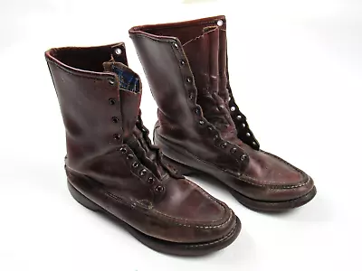 Vtg 60s W C Russell Moccasin Mens 6.5 D Boots Brown Lace Up Hunting Work Logger • $74.99