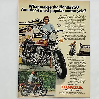 Vintage 1976 Honda CB-750 Motorcycle Magazine Color Print Ad Full Color 8  X 11  • $6.97