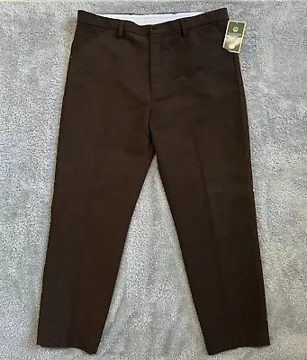 Countrywear By Carabou Mens Brown Moleskin Flat Front Pants  Size 40x32  NEW • $49.96