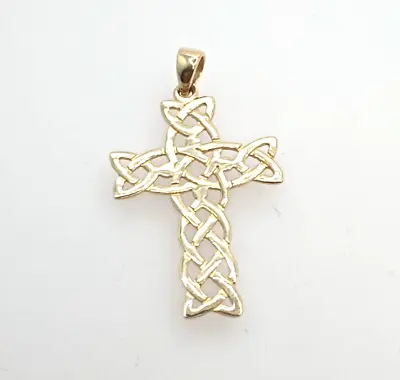 9ct Gold Cross Pendant Crucifix Celtic Pendant - 9ct Yellow Gold • £68