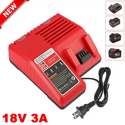 Battery Charger For Milwaukee 48-59-1812 For M12 For M18 18V 12V Lithium Charger • $20.99