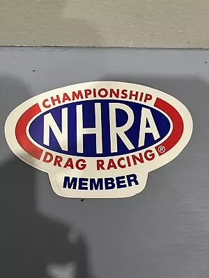 NHRA Championship Drag Racing Member Vinyl Sticker 4-3/4  X 3  • $4.55