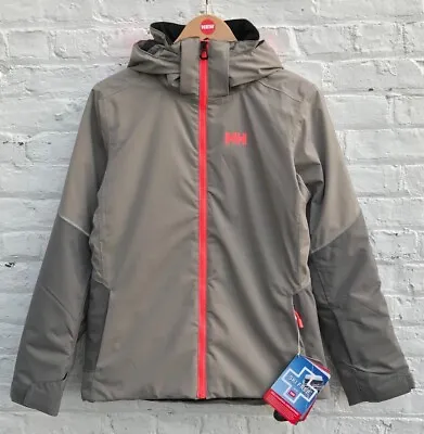 Helly Hansen Kids Insulated BROWN Ski Jacket With Hood $180 Size: 14 • $135