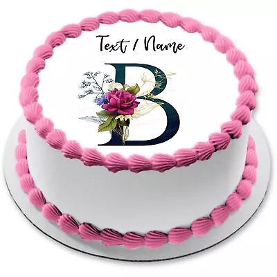 Letter Monogram B Cake Topper Party Decoration Personalized Name Edible Flower • $8.98