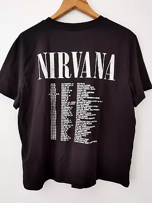 BNWT H&M Divided Nirvana Front & Back Tour Print T-Shirt Size XL * NEW  Grunge • £25