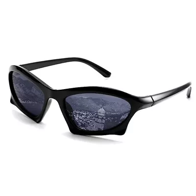 Cool Sport Trendy Wrap Around Fashion Y2K Bat Shades Rave Men Women Sunglasses • $15.99