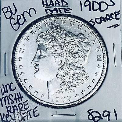 1900 S Bu Gem Morgan Silver Dollar Unc Ms+++ U.s. Mint Rare Key Coin 8291 • $34