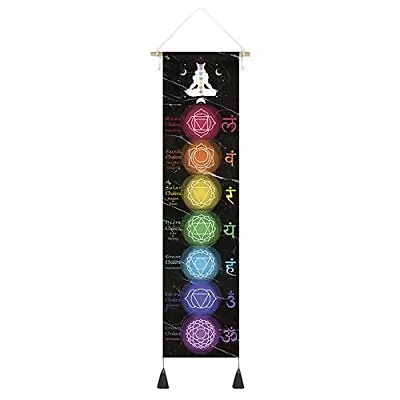 Hanging Poster Canvas Wall Art Banner For Meditation 7 Chakras Yoga Painting ... • $34.50