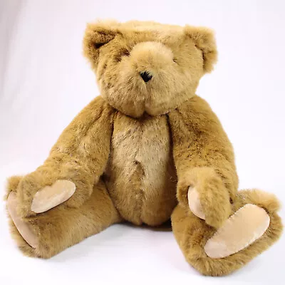 Vintage The Vermont Teddy Bear Company 14  Jointed Plush Stuffed Brown Bear Toy • $16.60