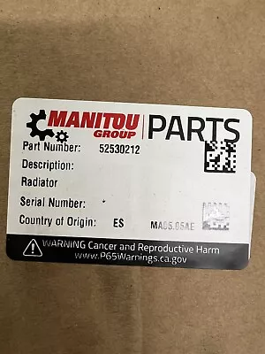 Manitou Telehandler Radiator 52530212 • $1200