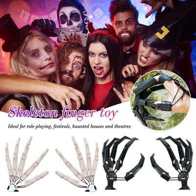 £9.10 • Buy Articulated Fingers Scarry Fake Fingers Halloween Skeleton Hands Realistic BrVcz