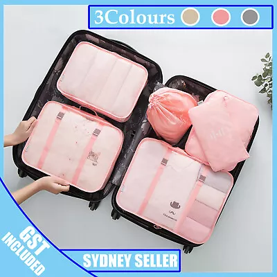 $14.99 • Buy 6PCS Packing Cubes Travel Pouches Luggage Organiser Suitcase Clothes Storage Bag