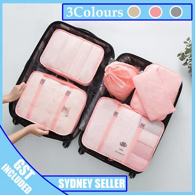 $5.99 • Buy 6PCS Packing Cubes Travel Pouches Luggage Organiser Suitcase Clothes Storage Bag