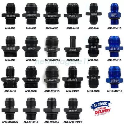 AU AN6 AN8 AN10 AN12 Male To BSP BSPP Straight Fuel Oil Pipe Fitting Adapter • $16