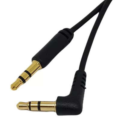 3.5mm Angle Cable Jack To Jack Right Slim AUX Lead Stereo Plug Gold 1m  - 10m • £3.49