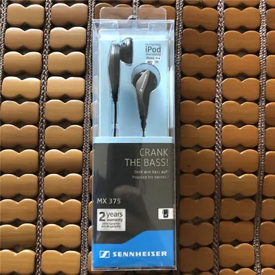 $19.90 • Buy Original Sennheiser MX375 In-Ear Headphones Flat Type Earphones - Black New