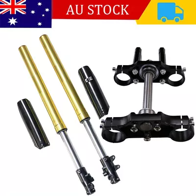 Upside Down Front Fork Shockers + Triple Clamp For Dirt Pit Pro Bike 125cc 150cc • $198.99