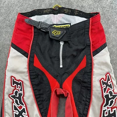 Fox Pants 26 Red Black Double Knee Padded Motorcross Dirt Bike Gear Body Armour • $23.96