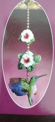 Hummingbird With Flowers Garden Decorative Ceiling Fan Light Pull • $11