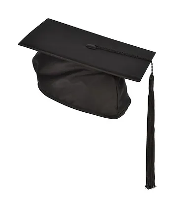 Graduation Mortarboard With Tassel Adult Black Cap University Hat Gown Accessory • £7.82