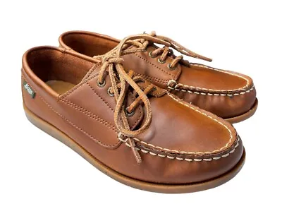 G.H. Bass Etta Moccasin Boat Deck Shoes Light Brown Leather Size 7.5 Preppy Y2K • $39.95