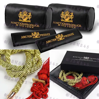 JUNCTION PRODUCE VIP Gold Car Neck Rest Pillow Headrest Set + GR Kin Tsuna Rope • $47.88