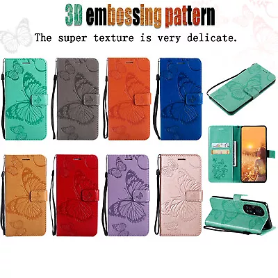 Butterfly Pattern PU Leather Flip Wallet Case Cover For LG K12 Plus V40 K10 V30 • $13.63