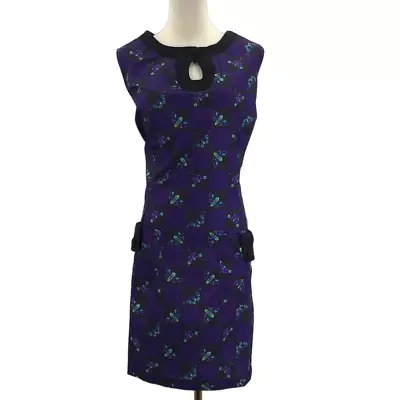 SMAK PARLOUR  S Purple Black Keyhole Retro Death Head Moth Mini Dress NWT B96 • $21.25