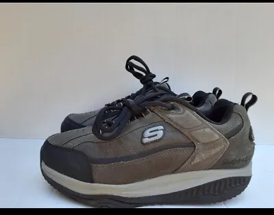 Skechers Mens Shape Ups Walking Shoes Brown Black 50875 Leather Low Top 7M • $32.68