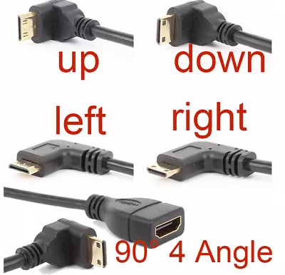 90 Degree Up/down/left/right Angled Mini HDMI Male To HDMI Adapter Female Cable • $1.68