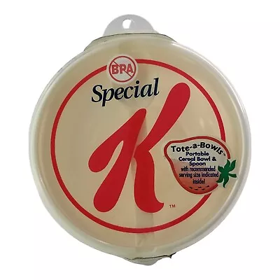 2010 Kellogg Special K Portable Tote A Bowl With Spoon 13 Oz New Old Stock  • $25.59