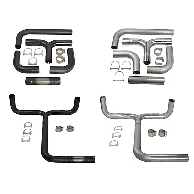T409 SS 4 /5''T Pipe Kit Dual Smoker Exhaust Stack System Universal Black/Silver • $235.55