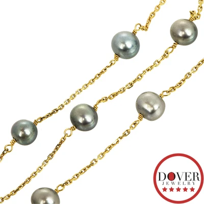 $22.50 • Buy Estate Pearl 14K Gold By The Yard Cable Chain Necklace NR