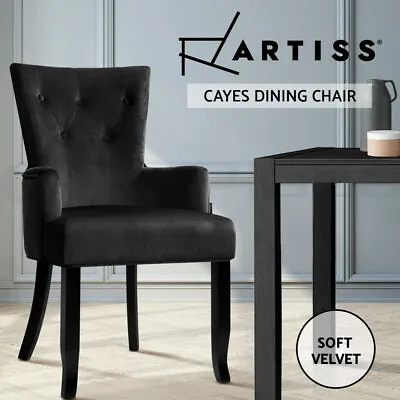 $117.95 • Buy Artiss Dining Chairs Velvet  French Provincial Cafe Chair Armchair Retro