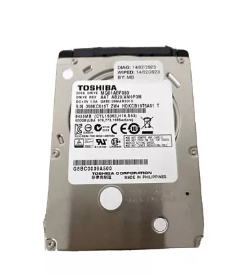 500GB MQ01ABF050 Toshiba 2.5  SATA HDD Hard Drive • £10