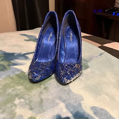 Ed Hardy Blue Cocktail Heels Size 9 • $19.99