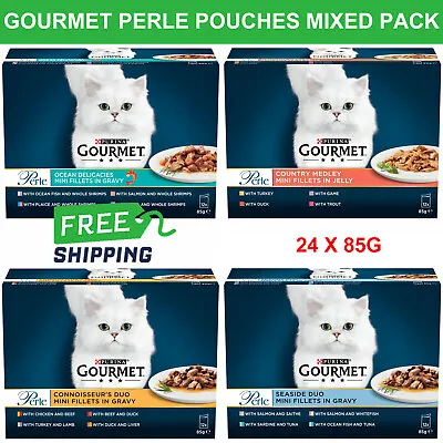 £22.39 • Buy Purina Gourmet Perle Wet Adult Cat Food Pouches Selection Meal Mixed Pack 24x85g