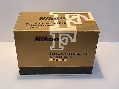 $399 • Buy Nikon PB-4 Bellows Focusing Attachment + Slide Copying Adapter PS-4 Mint Box-VTG