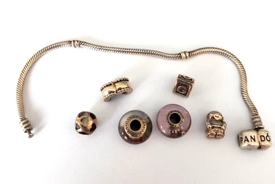 $46.16 • Buy Authentic Pandora Ale Sterling Silver Charm Bracelet With Some Charms