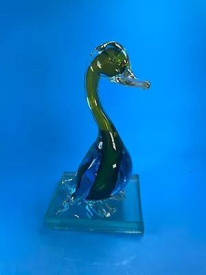 Murano Sommerso Italian Duck Swan Goose Status  Bird Figurine Art Glass Rare C83 • $79.99