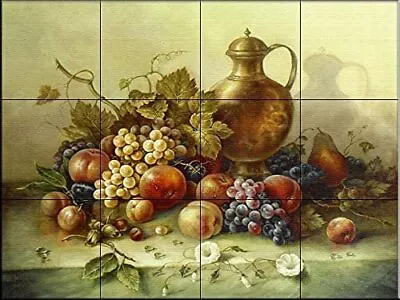 Tile Mural Fruit Bouquet I Corrado Pila Kitchen Wall Backsplash Marble Ceramic • $191.07