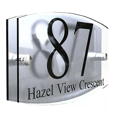 House Sign Stylish Dual Layer Wall Gate Door Number Street Name Home Plaque  • £5.99